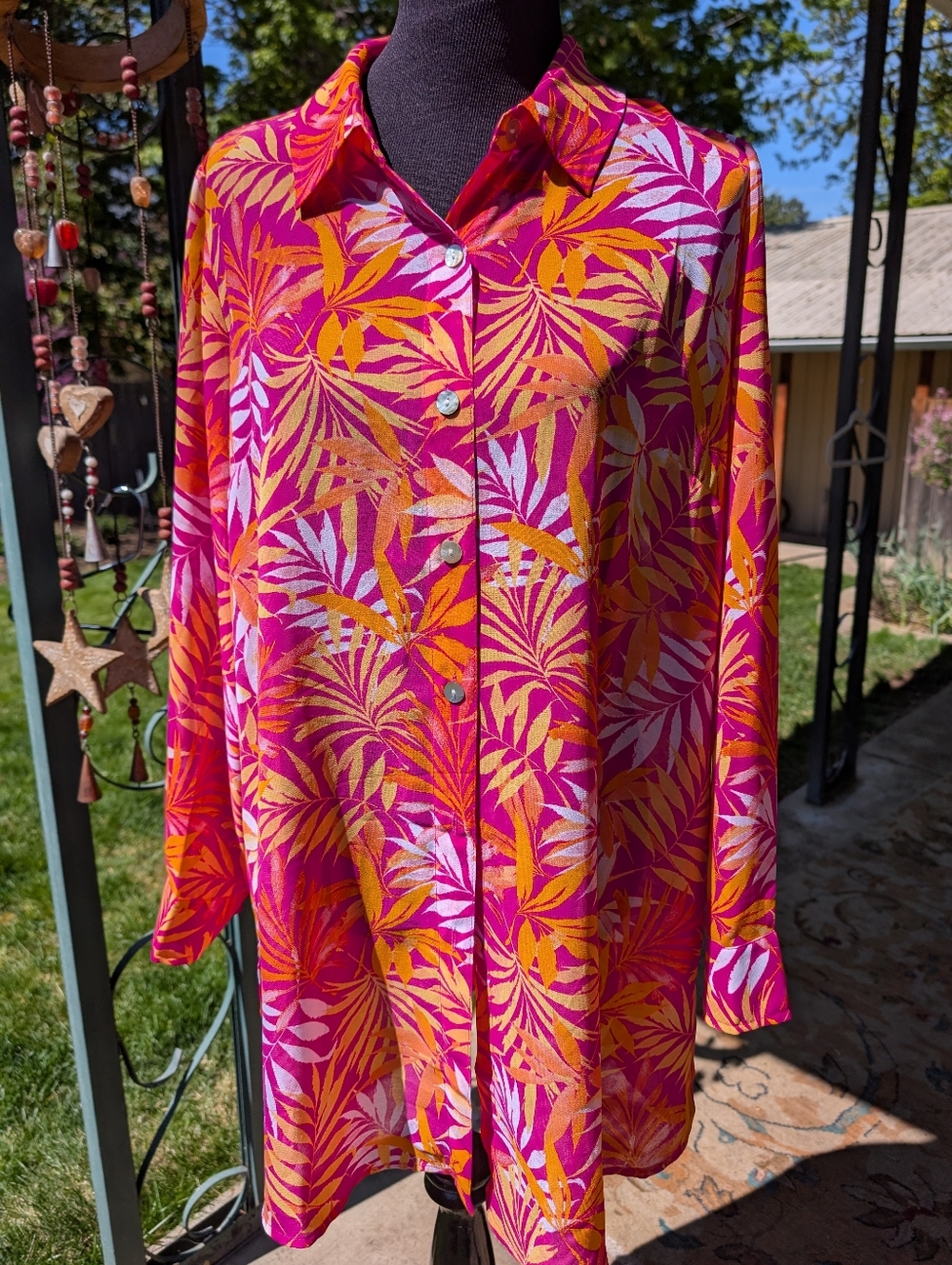 Belle Beach by Kim Gravel Button Front Cover Up